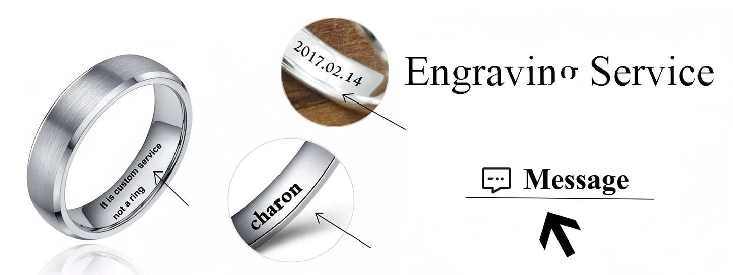 TIGRADE 4/6/8/mm Black Tungsten Carbide Ring Men Brushed Silver Color Wedding Band